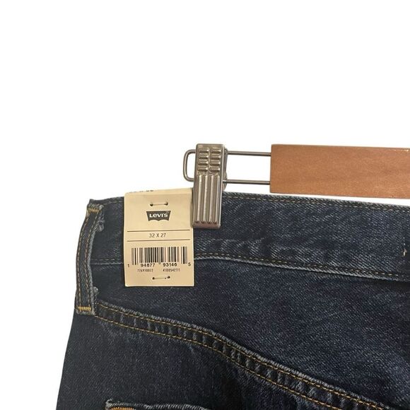 Levi's Premium Ribcage Straight Ankle High Rise Dark Wash Button Fly Jeans NEW - Picture 6 of 8